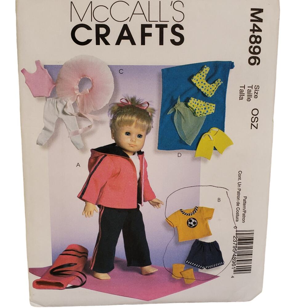 McCalls American Girl Doll Sewing Pattern UNCUT Vintage Sewing Boy Doll Outfit